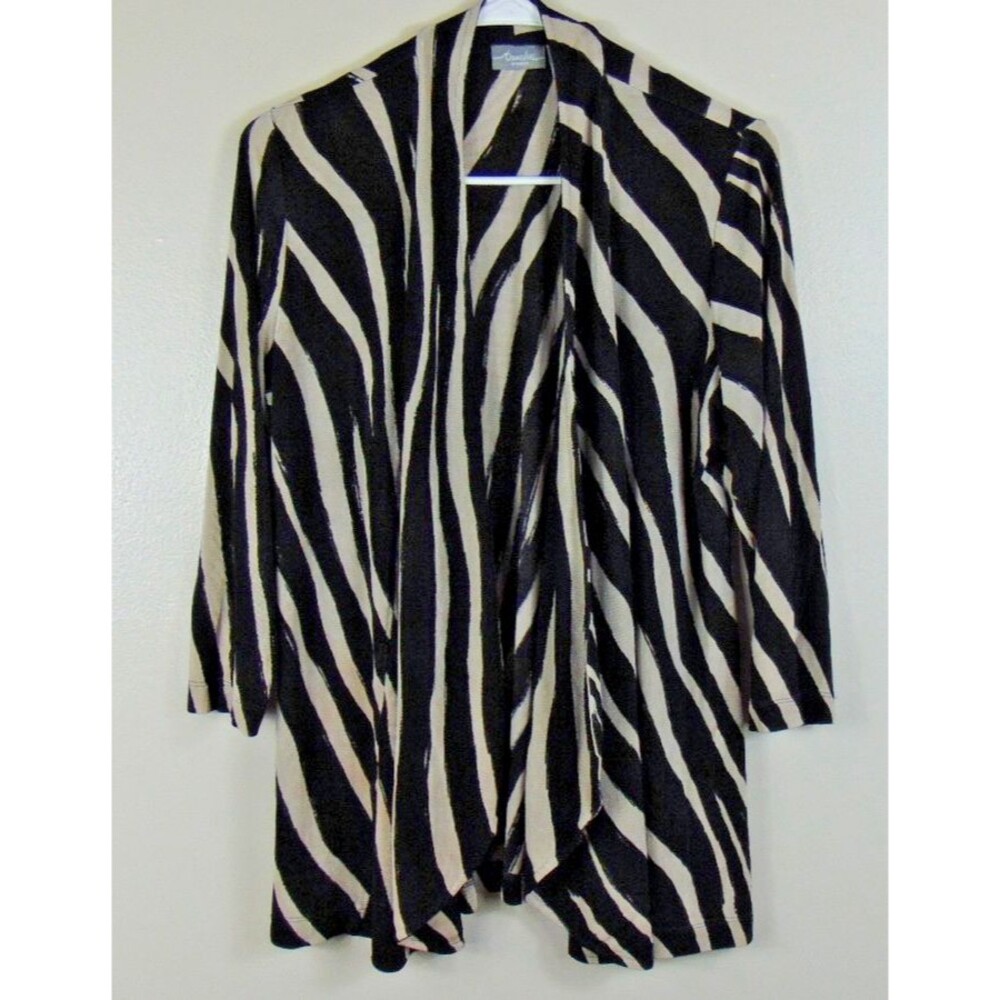 Chico's Travelers Slinky Open Front Womens Size 1 Medium 8 Cardigan Longline